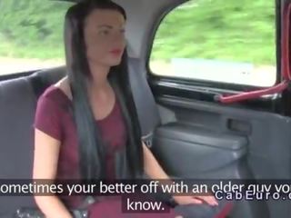 Slim brit fucks for awis in fake taxi